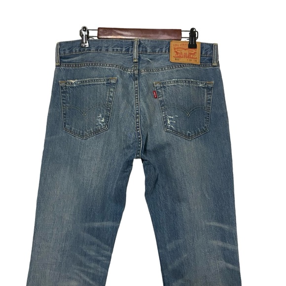 Levi’s Men’s 511 Slim Fit Distressed Jeans Blue - Picture 7 of 12